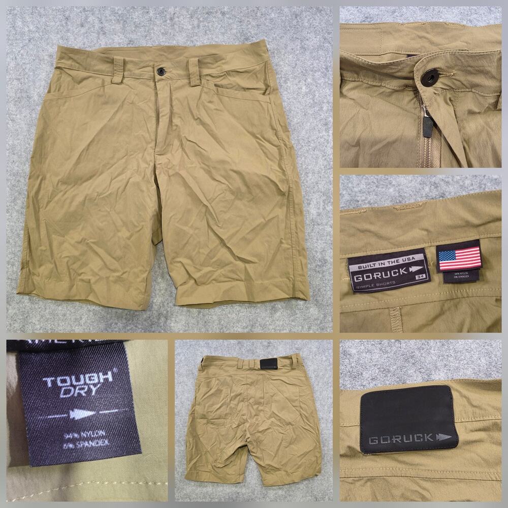 GORUCK Simple Shorts Mens 34 Beige ToughDry Built USA Athletic‎ Hiking Gym